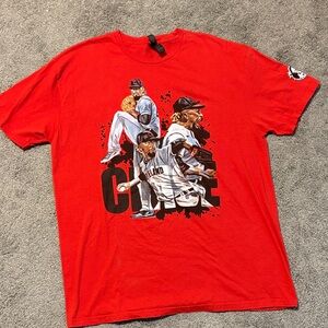 Cleveland Guardians “Clase” Gildan Softstyle Red T-Shirt